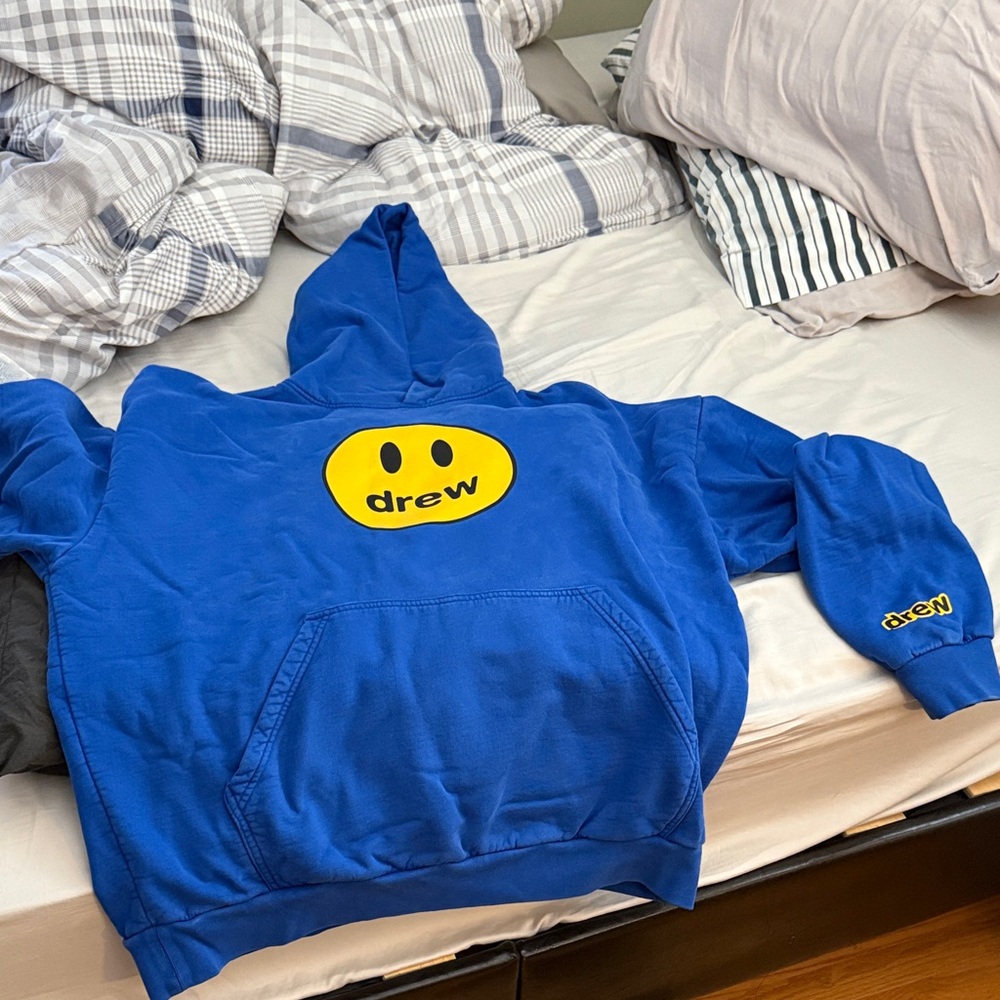 DREW Blue Hoodie with Yellow Logo